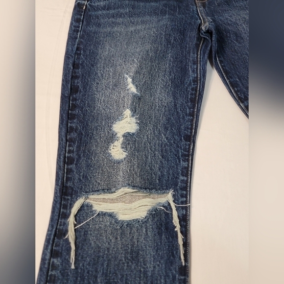 Pistola size 26 high waisted,  heavy distressed, dark wash, skinny ankle jeans - Picture 5 of 11